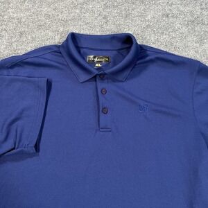 Loudmouth Polo Shirt Mens XL Blue Performance Golf Logo Casual‎ Short Sleeve